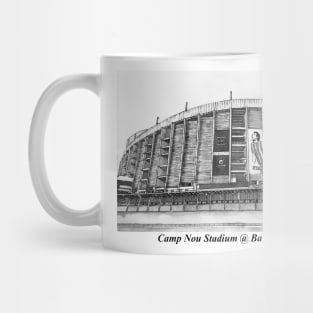 Drawing of Camp Nou Stadium @ Barcelona FC Mug